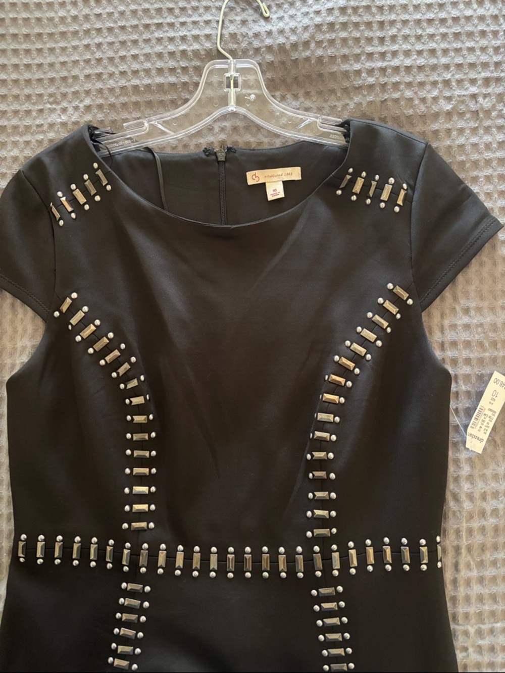 Dress Barn Black Studded Short-Sleeve Tunic
